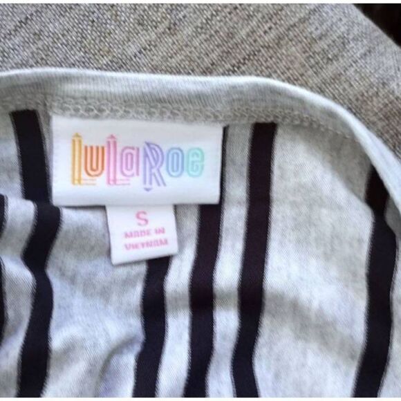 LULAROE JULIA DRESS GRAY/BLAK STRIPE SZ.S NWT. - Picture 5 of 7